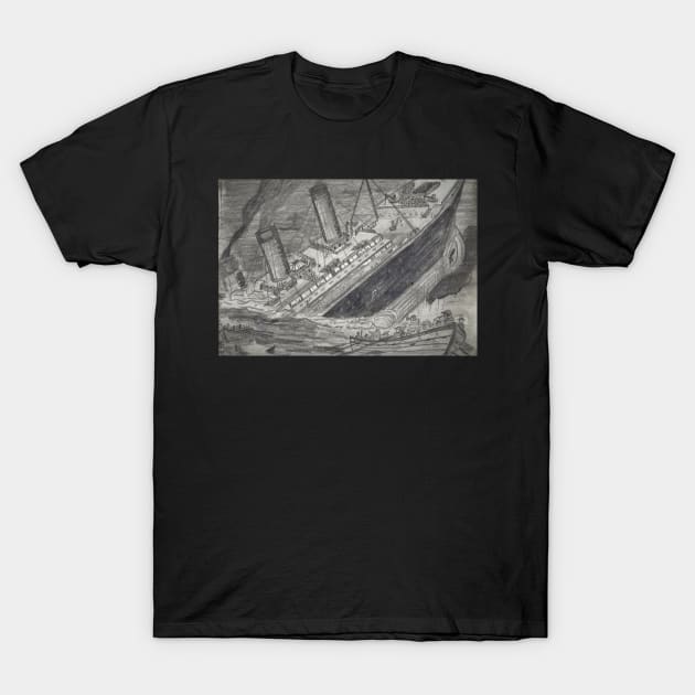 Sinking of the Titanic T-Shirt by Matt Starr Fine Art